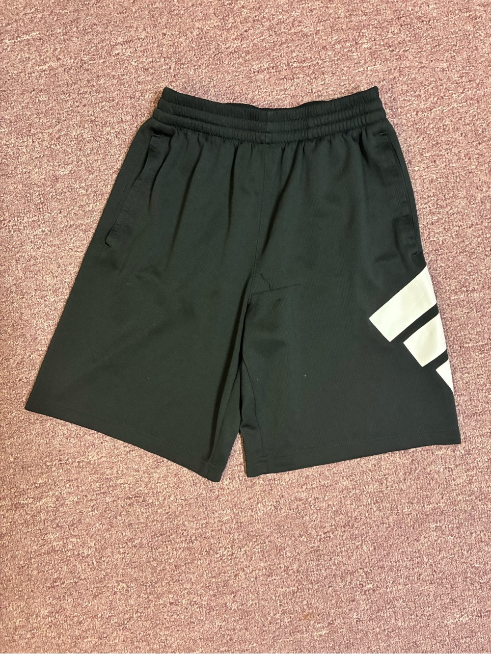 adidas Black Athletic Shorts with White Three-Stripe Accent